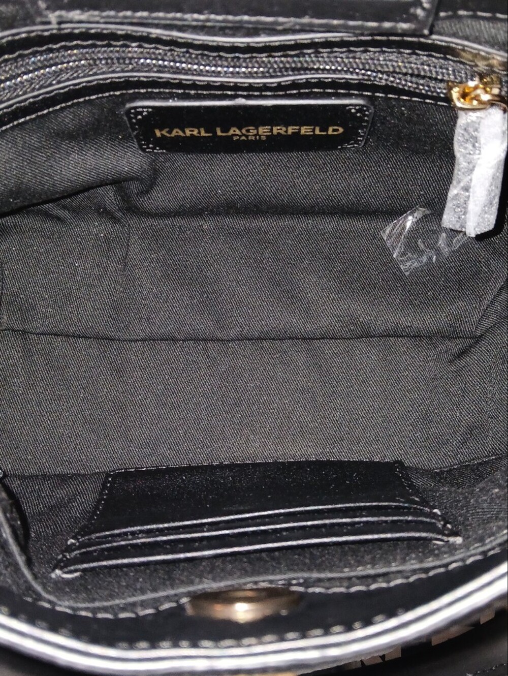 Leather Karl Lagerfeld Paris Gisele Ikon Charm Crossbody With Dustbag, Black - Picture 11 of 14